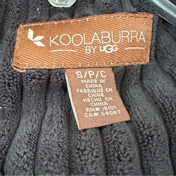 NWOT Koolaburra By Ugg Black Brushed Corduroy Puffer Coat Jacket Size S - Picture 3 of 6